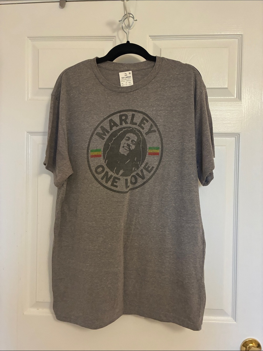 Zion Rootswear Marley One Love Gray T-Shirt with Red, Yellow, Green Accents